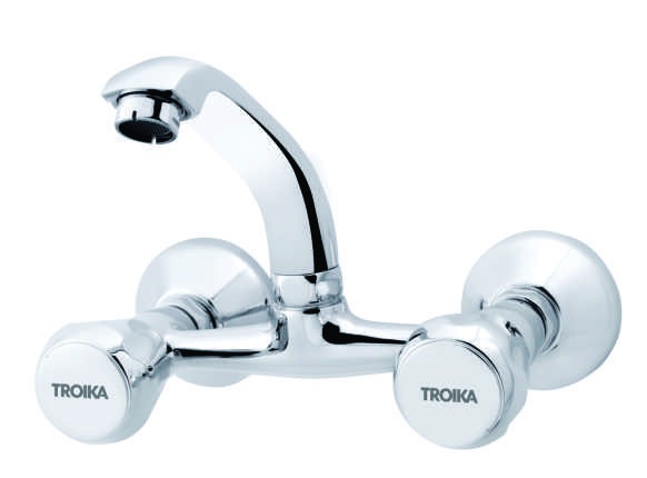 Sink Mixer Wall Mounted With Casted Swivel Spout