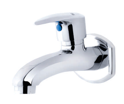 Bib Cock Long Nose With Wall Flange