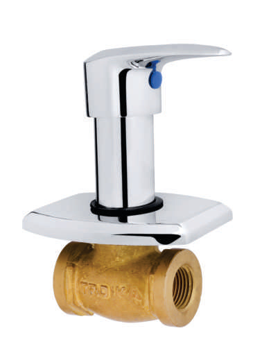 Concealed Stop Cock With Adjustable Sheet Wall Flange 15mm Heavy