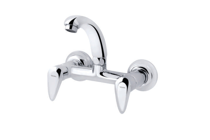 Sink Mixer Wall Mounted With Casted Swivel Spout