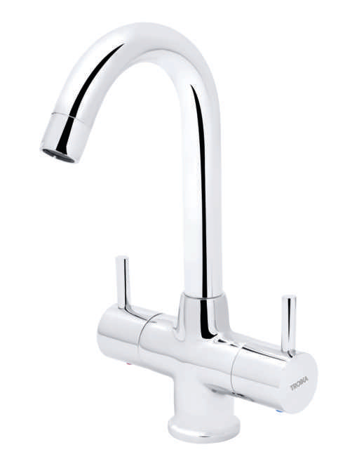 Central Hole Basin Mixer With Braided Hose Set