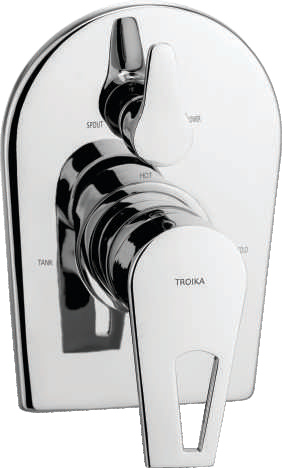 3 inlet Single Lever Concealed Divertor For Spout & Over Head Shower System Hi-Flow