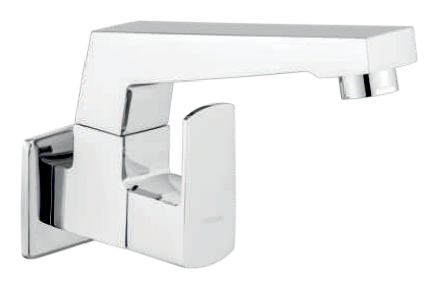 Sink Cock With Casted Swivel Spout & Wall Flange