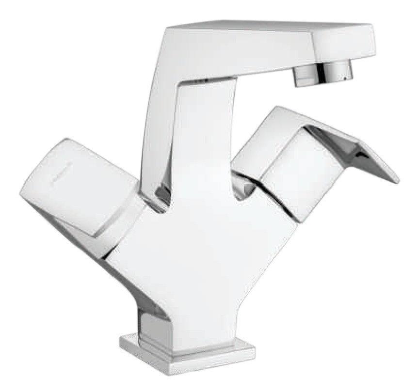 Central Hole Basin Mixer With Braided Hose Set