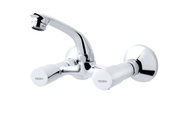 Sink Mixer Wall Mounted With Casted Swivel Spout